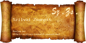 Szilvai Zsanett névjegykártya